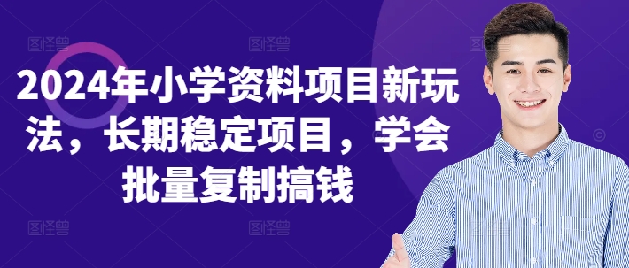 2024年小学资料项目新玩法，长期稳定项目，学会批量复制搞钱-彼飞网创