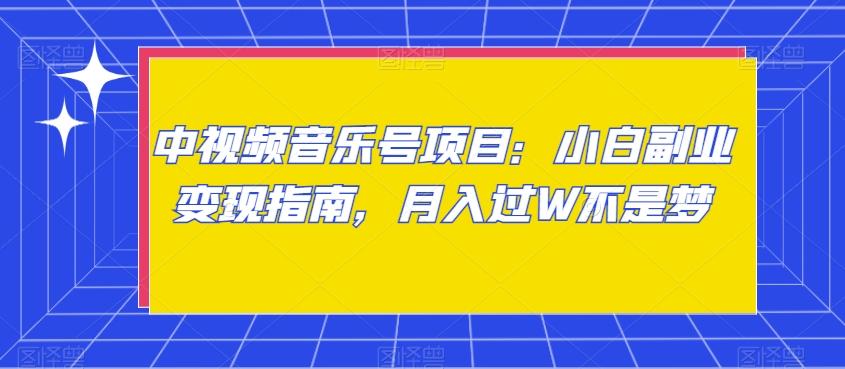 中视频音乐号项目：小白副业变现指南，月入过W不是梦【揭秘】-彼飞网创