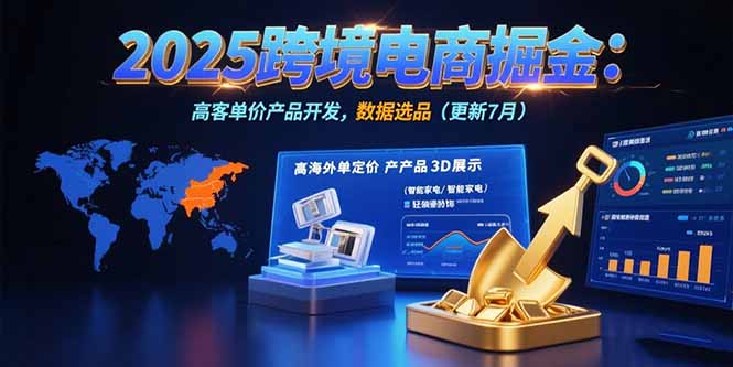 2025跨境电商掘金：蓝海市场定位，高客单价产品开发，数据选品(更新7月-彼飞网创