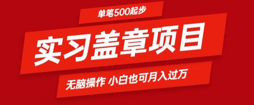 实习代盖章项目一单500起普通人可落地项目小白也可轻易上手-彼飞网创