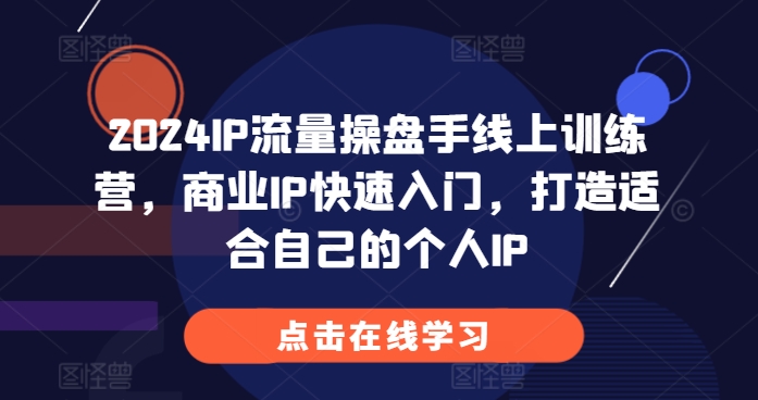 2024IP流量操盘手线上训练营，商业IP快速入门，打造适合自己的个人IP-彼飞网创