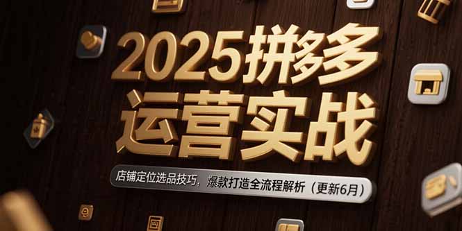 2025拼多多运营实战：店铺定位选品技巧，爆款打造全流程解析(更新6月-彼飞网创