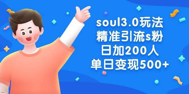 soul3.0玩法精准引流s粉，日加200人单日变现500+-彼飞网创