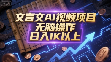 文言文AI视频项目，无脑操作，日入1K以上-彼飞网创