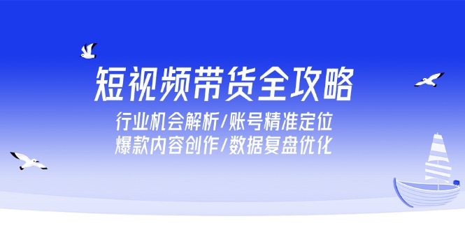 短视频带货全攻略，行业机会解析/账号精准定位/爆款内容创作/数据复盘优化-彼飞网创