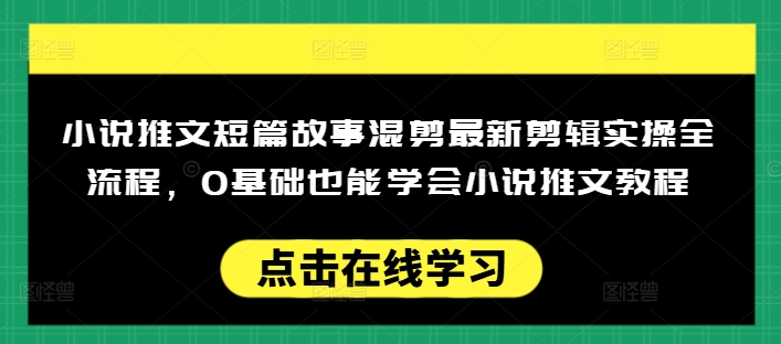 小说推文短篇故事混剪最新剪辑实操全流程，0基础也能学会小说推文教程，肯干多发日入多张-彼飞网创