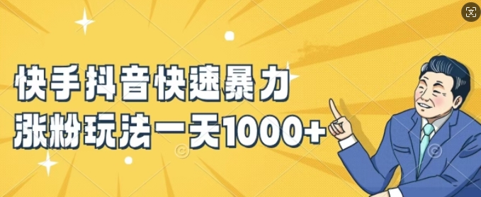 快手抖音快速暴力涨粉玩法，新手小白也能学会，一天1k+【揭秘】-彼飞网创