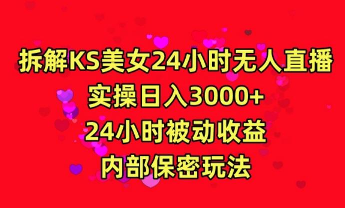 利用快手24小时无人美女直播，实操日入3000，24小时被动收益，内部保密玩法【揭秘】-彼飞网创