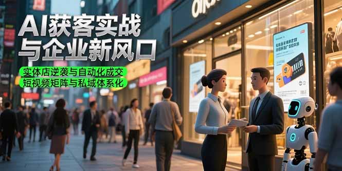 AI获客实战与企业新风口，实体店逆袭与自动化成交 短视频矩阵与私域体系化-彼飞网创