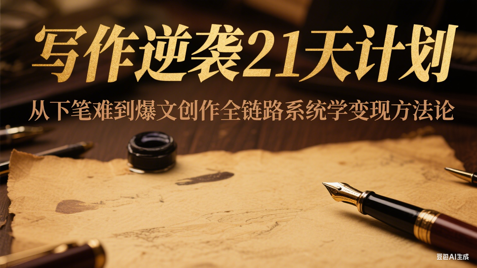 写作逆袭21天计划：从下笔难到爆文创作全链路系统学变现方法论-彼飞网创