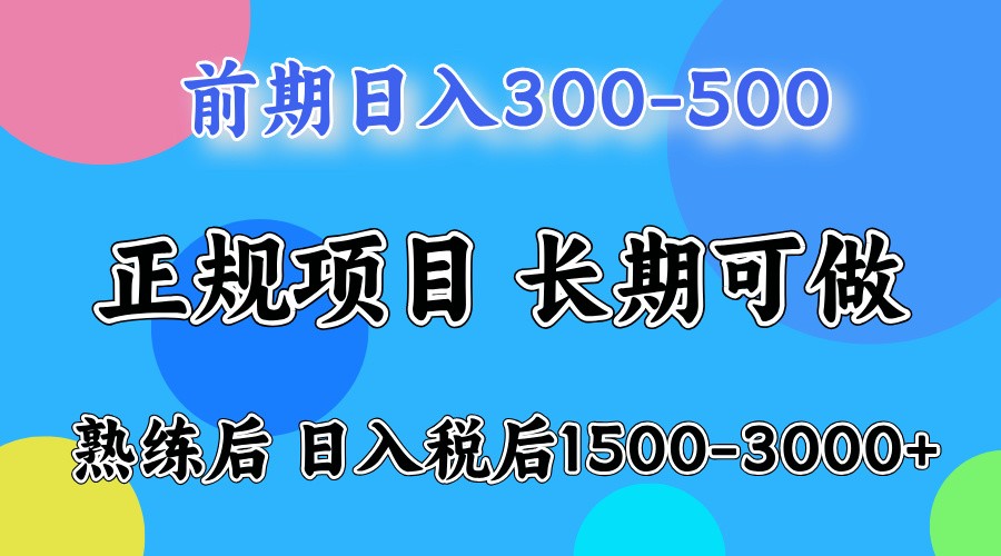 前期一天收益300-500左右.熟练后日收益1500-3000左右-彼飞网创