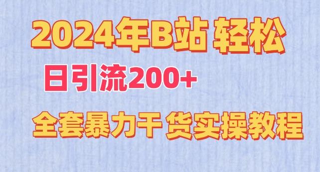 2024年B站轻松日引流200+的全套暴力干货实操教程【揭秘】-彼飞网创