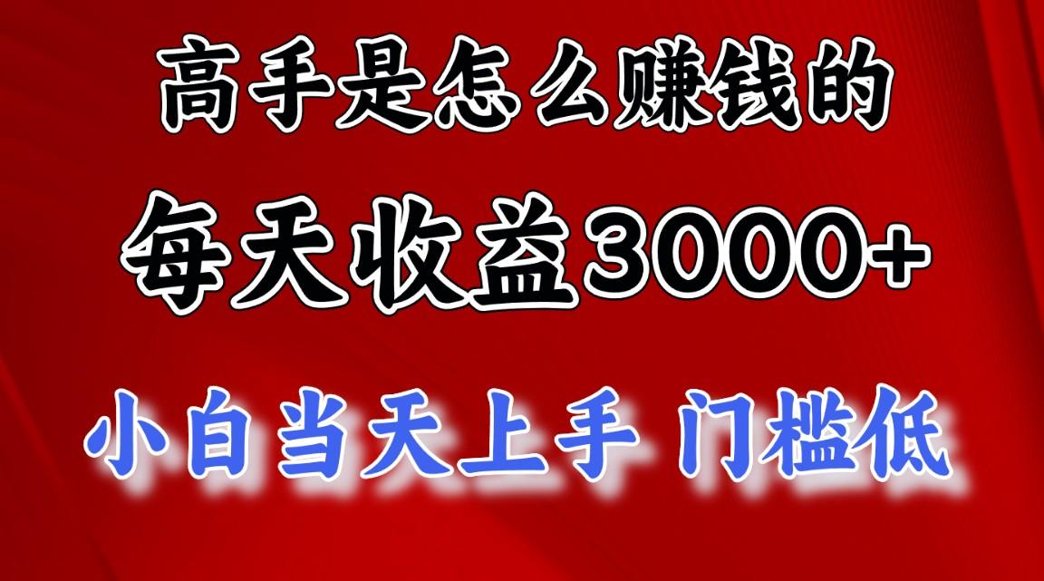 高手是怎么赚钱的，一天收益3000+ 这是穷人逆风翻盘的一个项目，非常稳…-彼飞网创