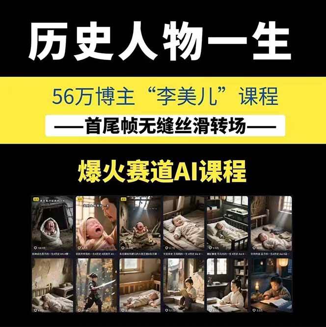 图片[1]-AI历史人物短视频创作，含IP打造、首尾帧无缝转场、智能体视频制作等核心教学内容-彼飞网创