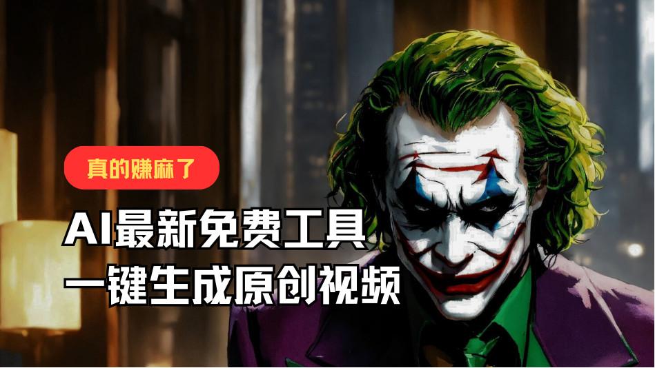 最新免费AI工具，一键生成原创视频，佛系搬运，轻松月入10000+！-彼飞网创