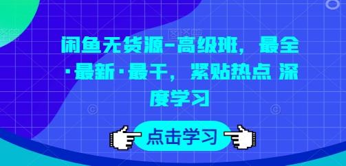 闲鱼无货源-高级班，最全·最新·最干，紧贴热点 深度学习-彼飞网创