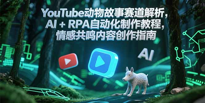 YouTube动物故事赛道解析，AI+RPA自动化制作教程，情感共鸣内容创作指南-彼飞网创