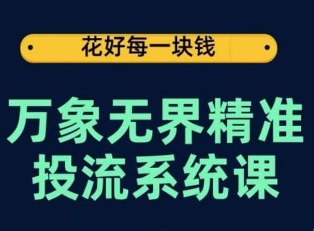 万象无界精准投流系统课，从关键词到推荐，从万象台到达摩盘，从底层原理到实操步骤-彼飞网创