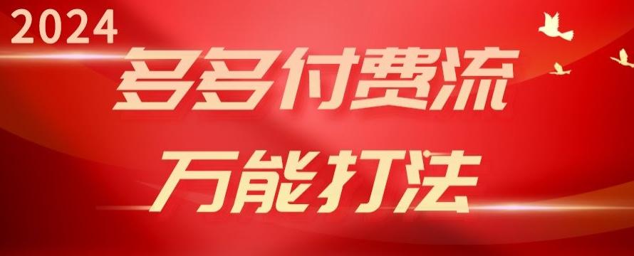 2024多多付费流万能打法、强付费起爆、流量逻辑、高转化、高投产【揭秘】-彼飞网创