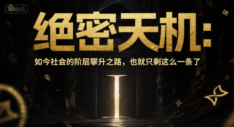 付费文章：绝密天机：如今社会的阶层攀升之路，也就只剩这么一条了-彼飞网创
