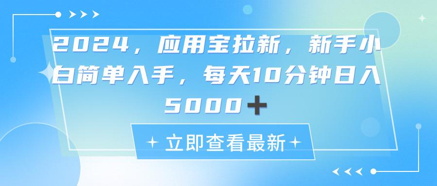 2024应用宝拉新，真正的蓝海项目，每天动动手指，日入5000+-彼飞网创