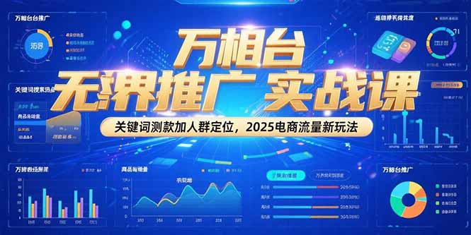 万相台无界推广实战课，关键词测款加人群定位，2025电商流量新玩法-彼飞网创