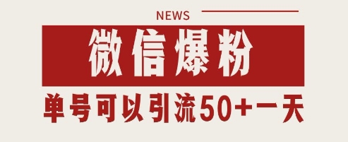 微信爆粉，私域暴力引流打法日引千粉 单号日进50+【揭秘】-彼飞网创