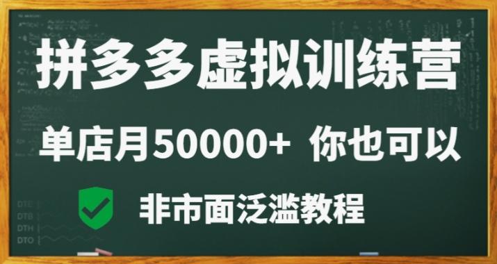 拼多多虚拟电商训练营月入30000+你也行，暴利稳定长久，副业首选-彼飞网创