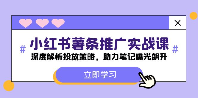 小红书-薯条推广实战课：深度解析投放策略，助力笔记曝光飙升-彼飞网创