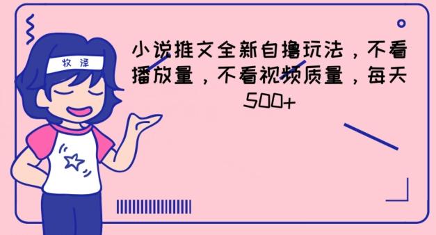 小说推文全新自撸玩法，不看播放量，不看视频质量，每天500+【揭秘】-彼飞网创
