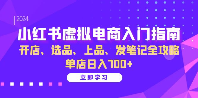 小红书虚拟电商入门指南：开店、选品、上品、发笔记全攻略 单店日入700+(更新)-彼飞网创