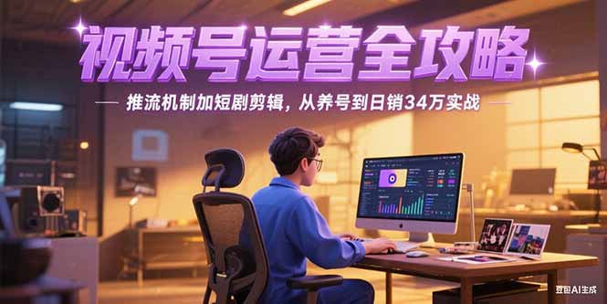 2025视频号运营全攻略，推流机制加短剧剪辑，从养号到日销34万实战-彼飞网创