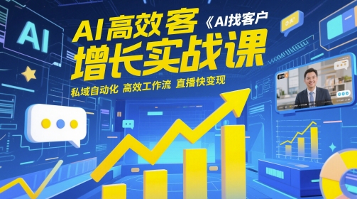 AI高效获客增长实战课，​AI找客户 私域自动化 高效工作流 直播快变现-彼飞网创