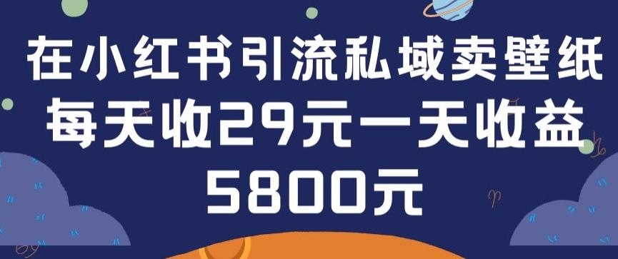 在小红书引流私域卖壁纸每张29元单日最高卖出200张(0-1搭建教程)【揭秘】-彼飞网创