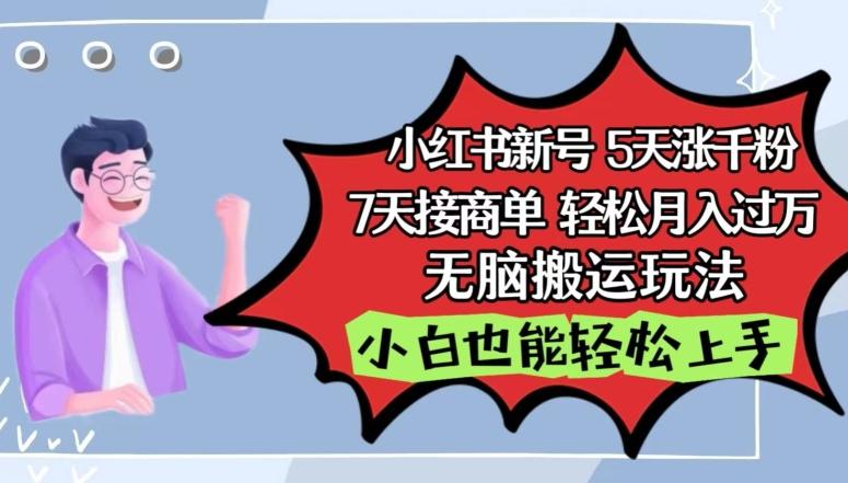 小红书影视泥巴追剧5天涨千粉，7天接商单，轻松月入过万，无脑搬运玩法【揭秘】-彼飞网创