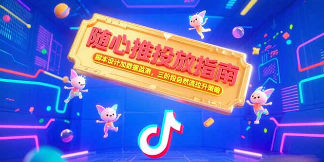 随心推投放指南，脚本设计加数据监测，三阶段自然流拉升策略-彼飞网创