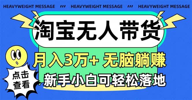 淘宝无人带货3.0高收益玩法，月入3万+，无脑躺赚，新手小白可落地实操-彼飞网创