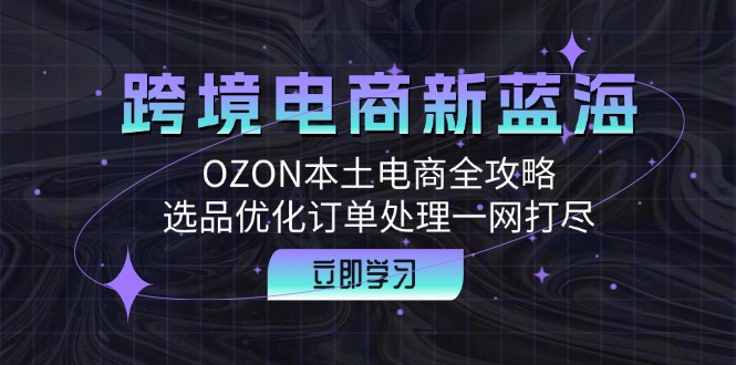 跨境电商新蓝海：OZON本土电商全攻略，选品优化订单处理一网打尽-彼飞网创