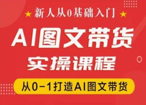 新人从0基础入门，抖音AI图文带货实操课程，从0-1打造AI图文带货-彼飞网创