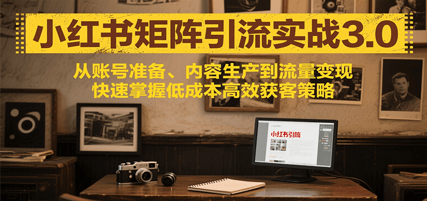 小红书矩阵引流3.0，从账号准备、内容生产到流量变现，快速掌握低成本高效获客策略-彼飞网创