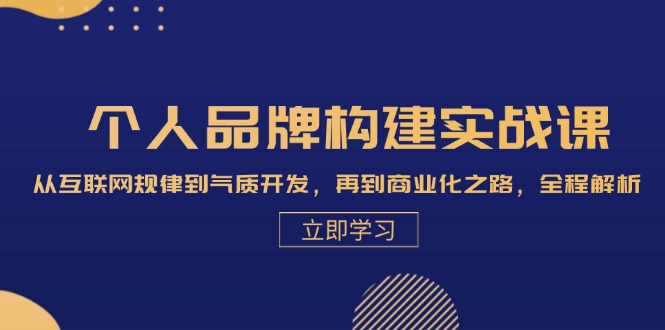 个人品牌构建实战课：从互联网规律到气质开发，再到商业化之路，全程解析-彼飞网创