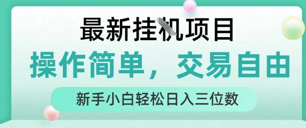 最新挂G项目，操作简单，交易自由，人人可上手，新手小白轻松日入三位数【揭秘】-彼飞网创