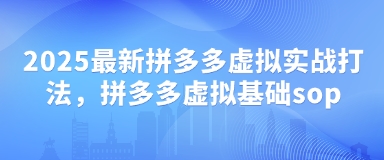 2025最新拼多多虚拟实战打法，拼多多虚拟基础sop-彼飞网创