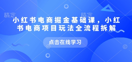 小红书电商掘金课，小红书电商项目玩法全流程拆解(更新5月)-彼飞网创