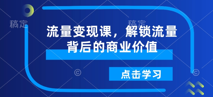 流量变现课，解锁流量背后的商业价值-彼飞网创