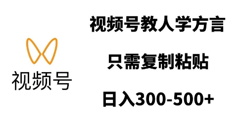 视频号教人学方言，只需复制粘贴，日入多张-彼飞网创