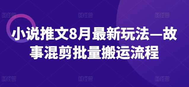 小说推文8月最新玩法—故事混剪批量搬运流程-彼飞网创