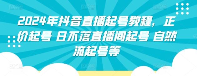 2024年抖音直播起号教程，正价起号 日不落直播间起号 自然流起号等-彼飞网创