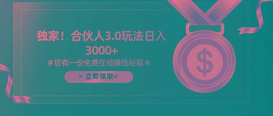 游戏合伙人3.0，日入3000+，无限扩大的蓝海项目-彼飞网创