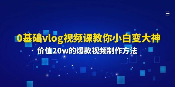 0基础vlog视频课教你小白变大神：价值20w的爆款视频制作方法-彼飞网创
